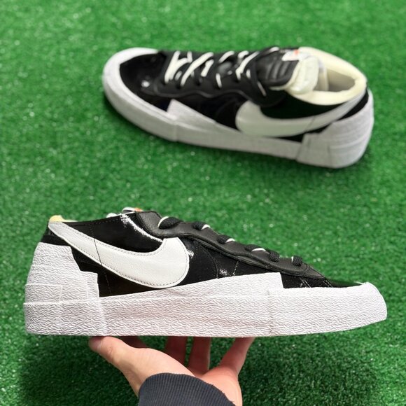 Nike Blazer Low x Sacai Black Patent Leather Mens Shoes DM6443-001 NEW* Size 13 - Picture 1 of 8